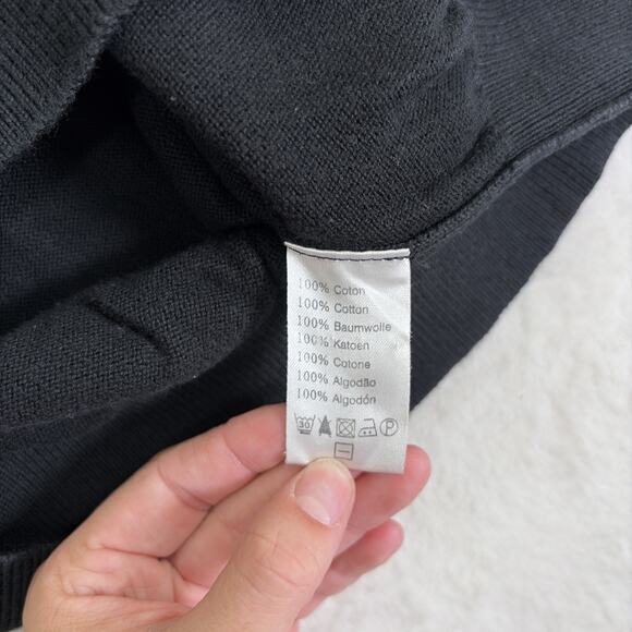 Lacoste Sweater Mens Size 9 Black 100% Cotton 1/4 Zip Pullover Long Sleeve Chrty - Picture 5 of 10
